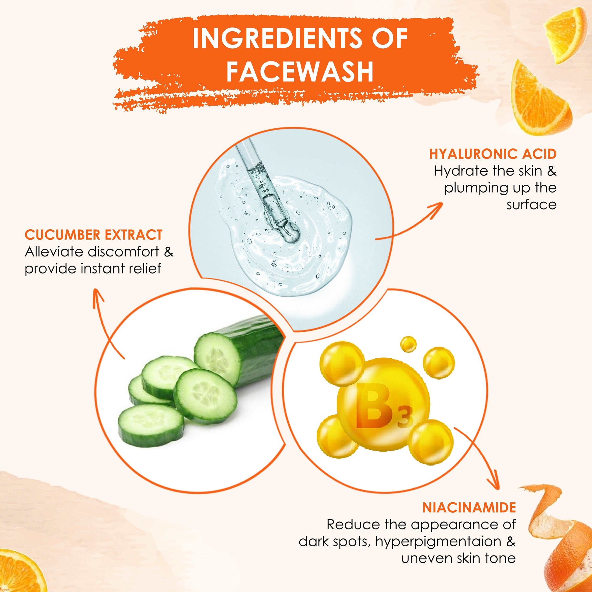 Befond Pack of 2 Facewash with Vitamin C, Niacinamide, Cucumber extract Hyaluronic acid & Ceramides