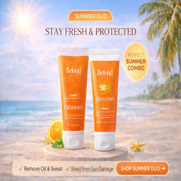 Befond Summer Shield Duo – Vitamin C Facewash + SPF 50 Sunscreen for Bright & Protected Skin